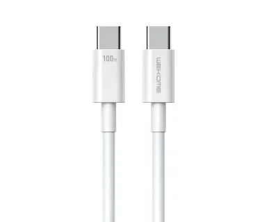 Wekome WDC-182 кабель USB 3.1 Type C «папа»/«папа», 100W/480Mbps, 1m, белый