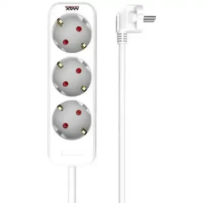 Extension Cable 3 Sockets 3m Max MPS-103-3M White