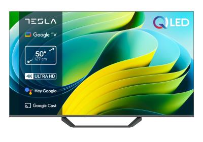 Tesla Q50E655GUS телевизор 50" QLED 4K UHD Google TV, чёрный