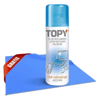 Topy спрей для очистки экранов с салфеткой, 120ml