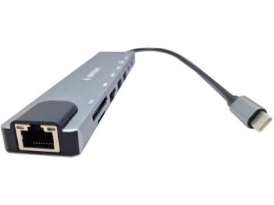 Gembird USB Hub Type-C 8-in-1 multi-port USB-C+USB-A+HDMI+PD+card+RJ45