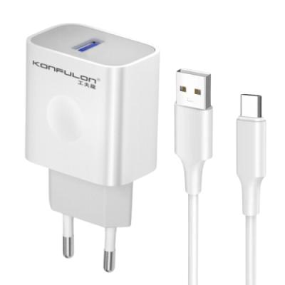 Konfulon C69C+ Kućni punjač kabl DL49 Type C 20W QC3,0