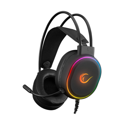 Rampage Rogue игровые наушники с микрофоном USB RGB LED, чёрные