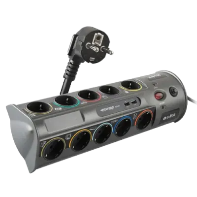 S-Link PRZ01 Kabl surge 10xšuko 2xUSB 3m