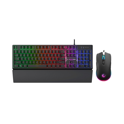 Rampage KM-RX7 Fortuna V2 комплект клавиатуры и мыши, RGB USB, чёрный