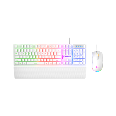 Rampage KM-RX7 Fortuna V2 комплект клавиатуры и мыши, RGB USB, белый
