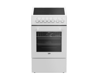 Beko FSE 57110 GW Električni šporet Ventilatorska rerna 55 l