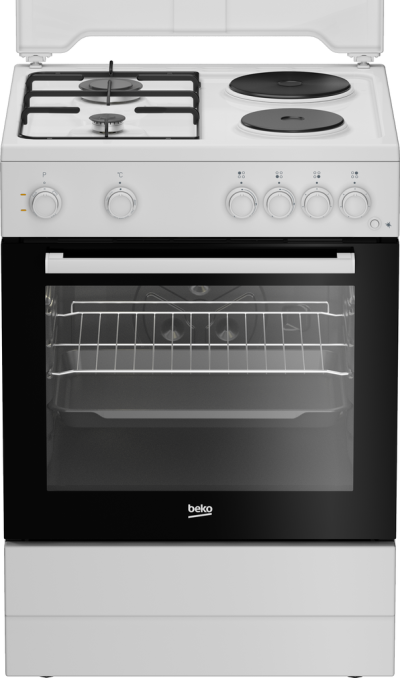 Beko FBS64010WD Kombinovani šporet 2 ringle 2 gorionika 75l, Beli