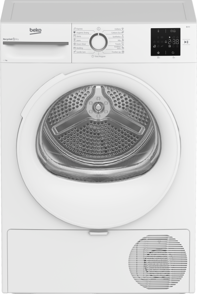 Beko BM3T372E0W tumble dryer, 7 kg, 15 programmes, white
