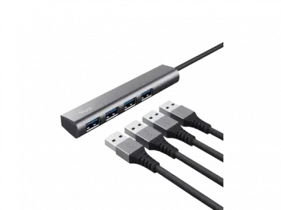 Trust Halyx USB 3.2 adapter 4x USB, grey