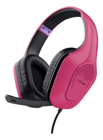 Trust GXT415B ZIROX игровые наушники с микрофоном 3.5mm, розовые