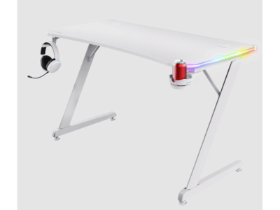 Trust GXT709W LUMINUS RGB/white gaming desk, white