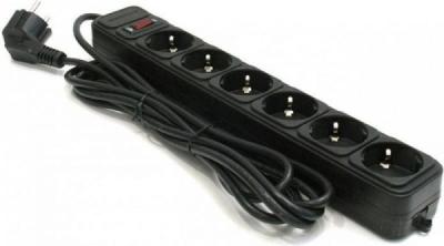 SPG6-B-15 EXTENSION CORD WITH PROTECTION 6 SOCKETS 4.5 METERS (3x1.0mm) BLACK