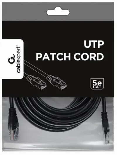 Gembird PP12-10M/BK Mrežni kabl UTP CAT5e 10m, Crni
