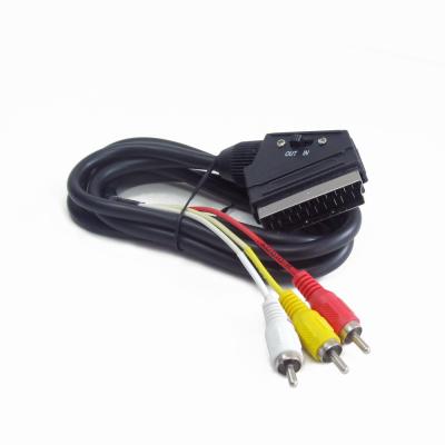 Кабель Scart - 3 RCA с переключателем Gembird CCV-519-001 аудио-видео 1.8m