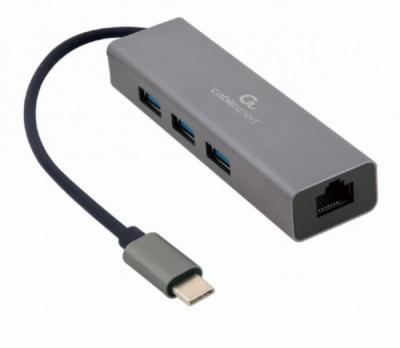 Gembird A-CMU3-LAN-01 alt.A-CMU3-LAN-05FO Adapter, Sivi