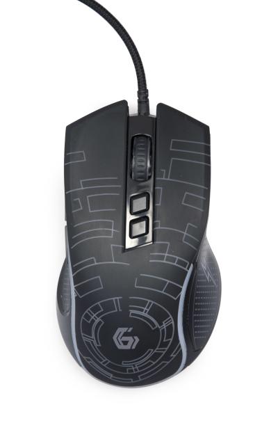 Gembird MUSG-RGB-01 Gejmerski miš USB LED 1200-600DPI 7-button 124mm, Crni