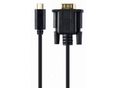 Gembird A-CM-VGAM-01 Adapter USB-C na VGA-M 2 m Blister, Crni