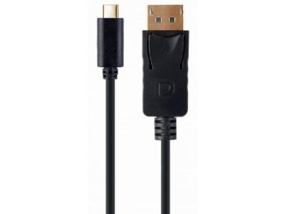 Gembird A-CM-DPM-01 USB-C to DisplayPort-male adapter 4K 60 Hz 2 m, Crna