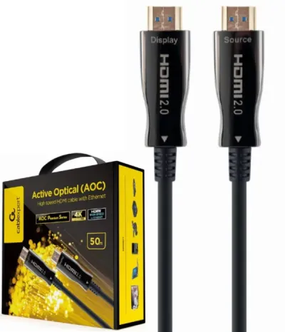 Gembird CCBP-HDMI-AOC-50M-02 Aktivni optički HDMI kabal High Speed Ethernet Premium 50m, Crni