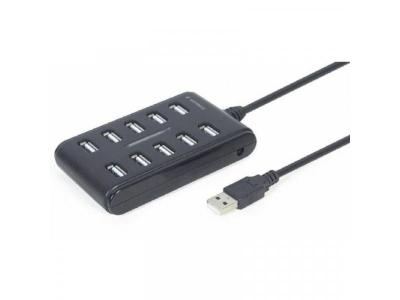 Gembird UHB-U2P10P-01 Hub USB 2.0 10-port, Crni