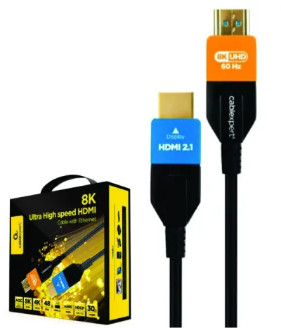 Gembird CC-HDMI8K-AOC-30M Aktivni optički HDMI kabal 2.1 8K UHD ULTRA High speed sa Ethernet 30m, Crni