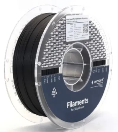 Gembird 3DP-PLA1.75HY-01-BK Filament velike brzine za 3D štampač 1.75mm 1kg, Crni