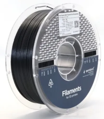 Gembird 3DP-ABS1.75HY-01-BK Filament velike brzine za 3D štampač ABS 1.75mm 1 kg, Crni