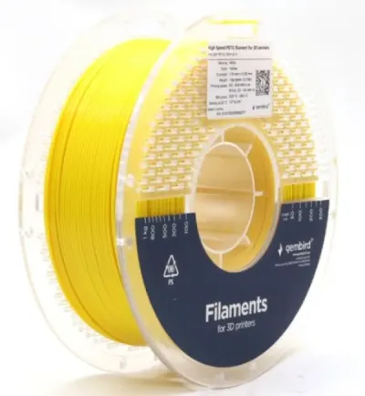Gembird 3DP-PETG1.75HY-01-Y Filament velike brzine za 3D štampač 1.75mm 1kg, Žuti