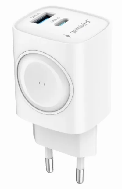 Gembird TA-UC-PDQCW20-01-W Punjač za telefon i Apple Watch Brzo punjenje 20W, Beli