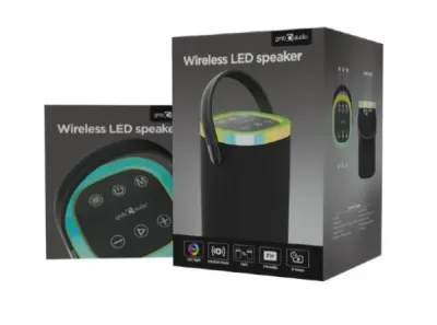 Gembird SPK-BT-LED-06 Zvučnik Portable Bluetooth LED 10W BT FM USB Handsfree, Crni