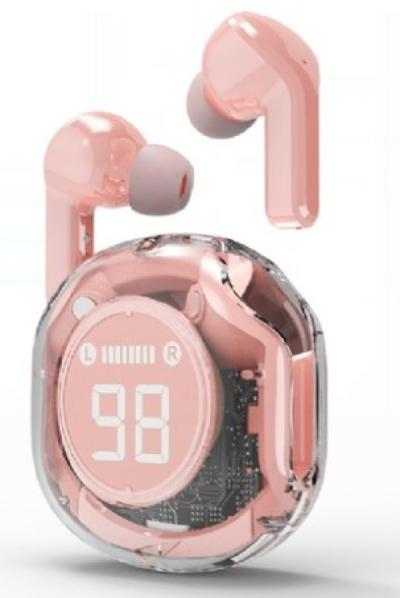 Gembird TWST-01-PK Bežične slušalice V5.4 TWS LCD, Roze