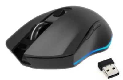 Gembird MUSGW-6BL-02 Gaming bežični miš Punjivi RGB 6 tastera Firebolt 129 mm, Crni