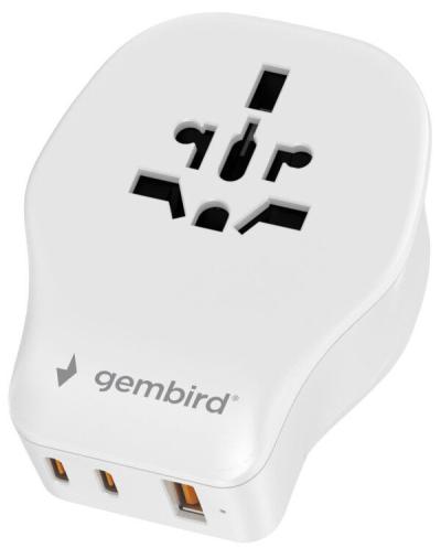 Gembird TPA-1A2C20-02-W Putni adapter Gembird Univerzalni 20W