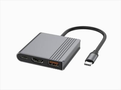 Cablexpert A-CM-COMBO3-05 Doking stanica TYPE-C 3 u 1 HDMI USB 2.0 USB 3.1, Siva