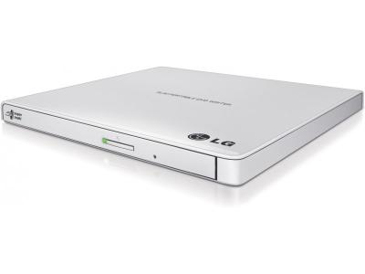 LG GP57EW40 внешний тонкий DVD-привод для записи + USB R/RW Hitachi, белый