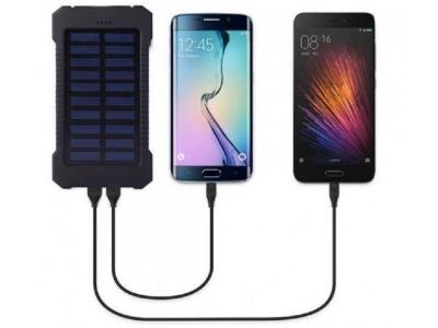 Gembird HRD-T12 Power Bank Solarni 12000mAh 2xUSB LED, Crni
