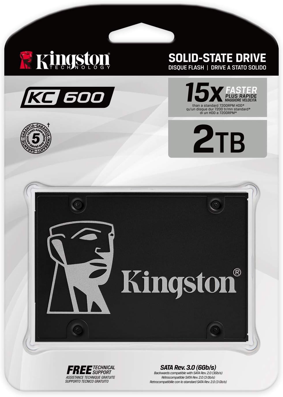 Kingston SKC600/2048G SSD 2,5" 2TB KC600 SATA III 3D TLC NAND Read 550MB/s Write 520MB/s TCG Opal 2.0 eDrive