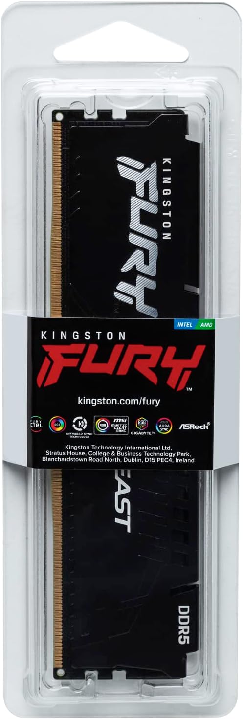KINGSTON KF552C40BB-16 RAM memorija DDR5 16GB 5200MHz FURY BEAST CL40 1.25V 288-Pin 1Rx8 w/Heatsink