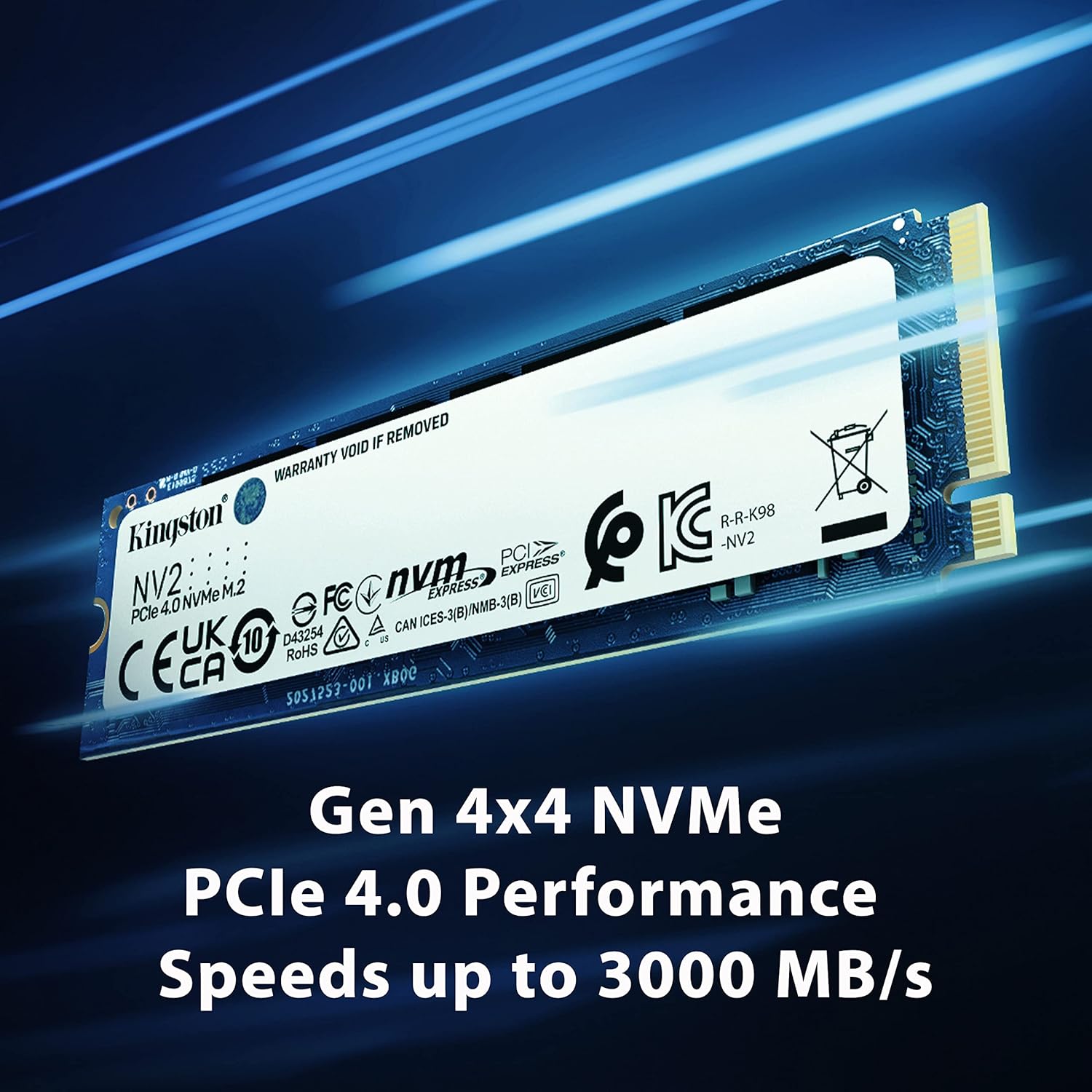 Kingston SNV3S/2000G SSD M.2 NVMe 2TB NV3 PCIe Gen 4x4 Read 6,000 MB/s Write 5,000 MB/s 2280