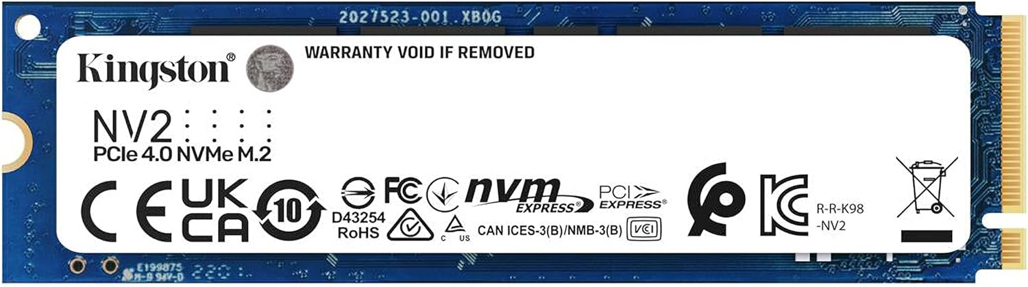 Kingston SNV3S/2000G SSD M.2 NVMe 2TB NV3 PCIe Gen 4x4 Read 6,000 MB/s Write 5,000 MB/s 2280