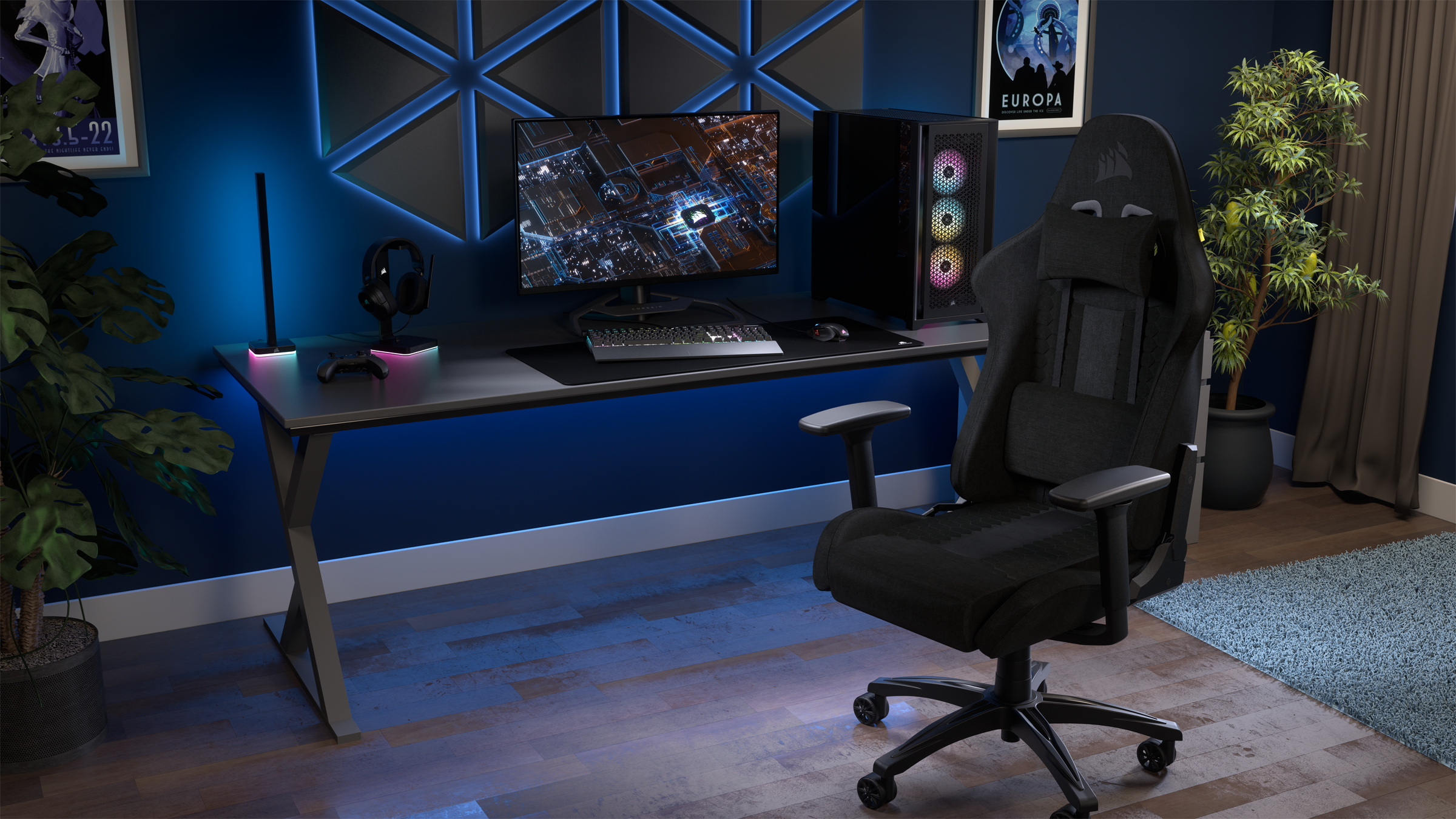 Corsair TC100 Relaxed CF-9010051-WW Gaming stolica, Crna