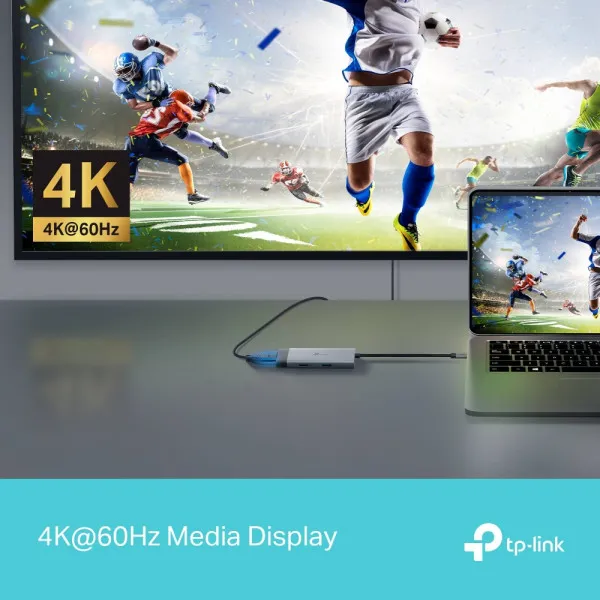 TP-Link Konektor UH5020C USB-C HDMI/2xUSB 3.0/USB-C/PD 100W, Sivi