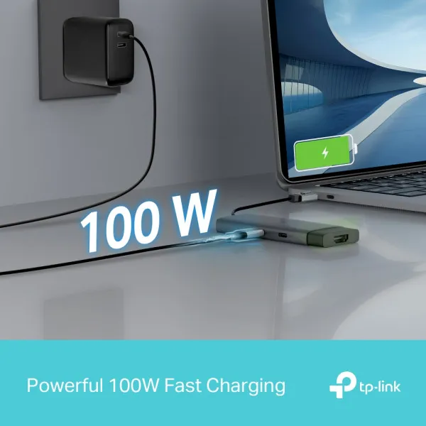 TP-Link Konektor UH5020C USB-C HDMI/2xUSB 3.0/USB-C/PD 100W, Sivi