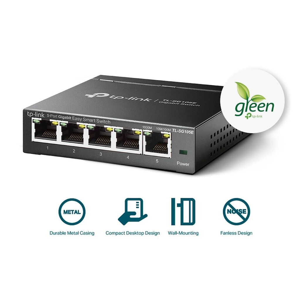 TP-Link Easy Smart mrežni svič 5-portov gigabitni, Crni