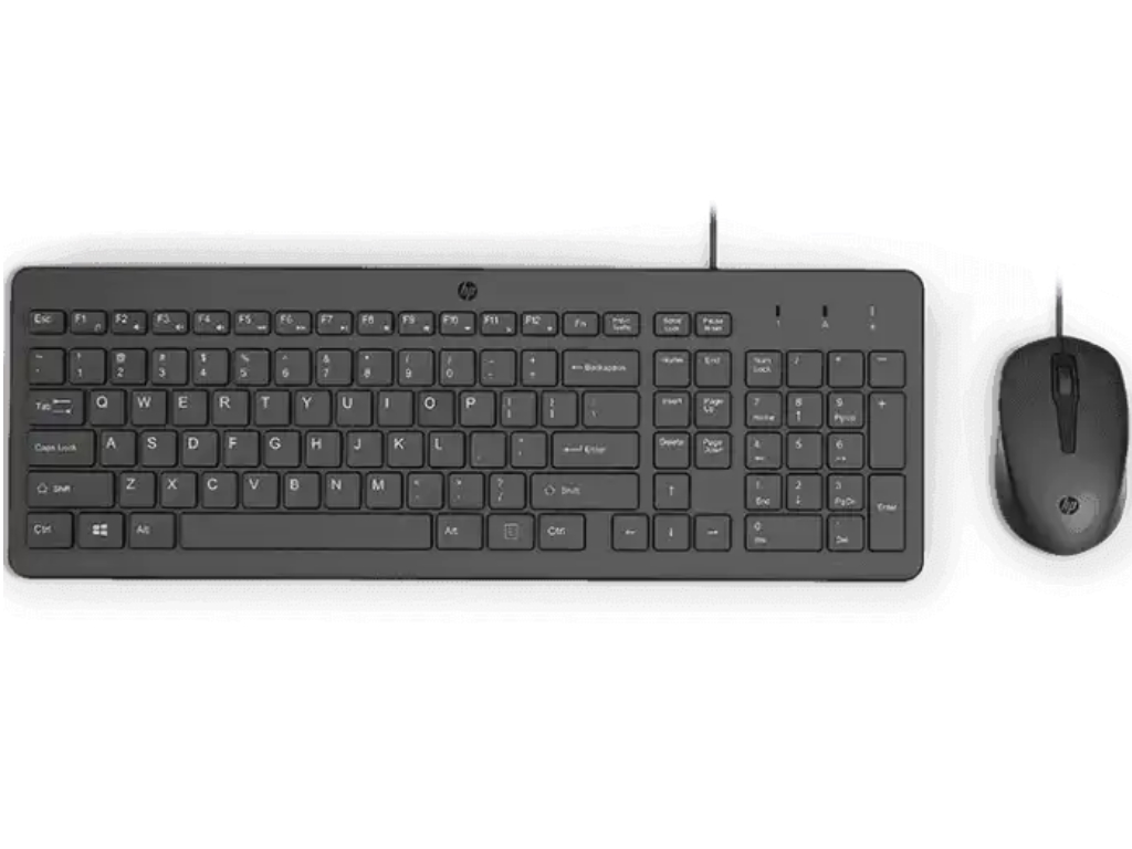 HP 240J7AA Žični set tastature i miša US Optički miš, Crni