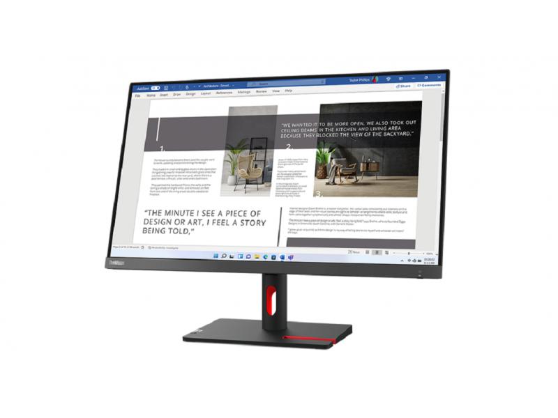 Lenovo ThinkVision S27i-30 Monitor 27" Full HD 1920x1080 IPS 1x VGA 2x HDMI VESA 100x100 63DFKAT4EU, Sivi