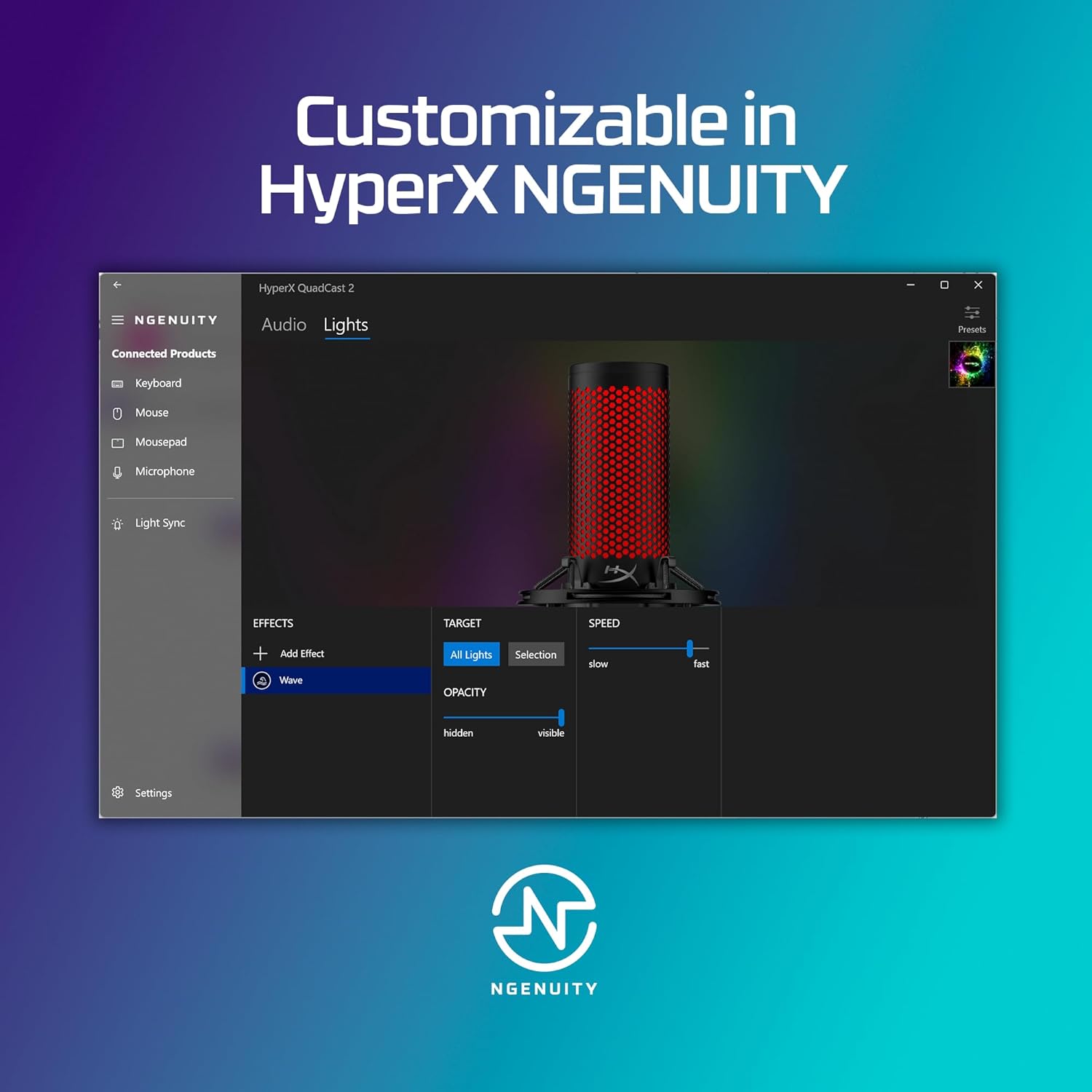 HyperX QuadCast 2 Mikrofon USB, Crni