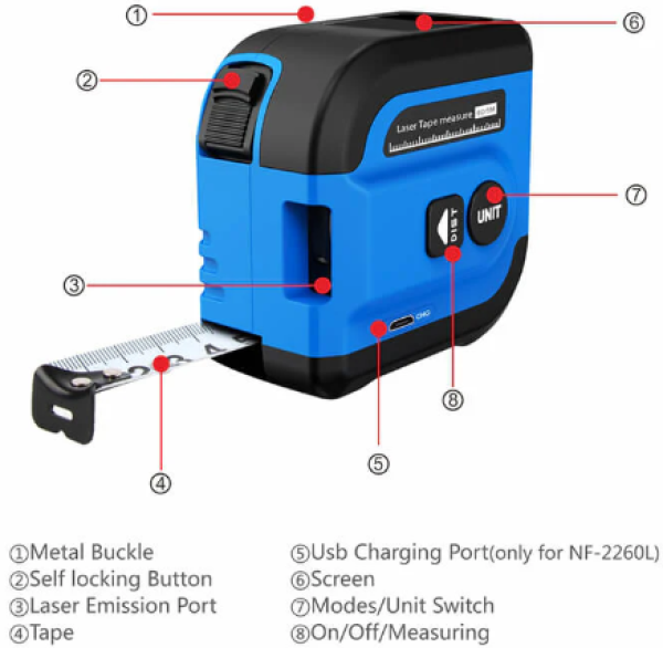 NOYAFA NF-2260L Laserska traka za merenje udaljenosti