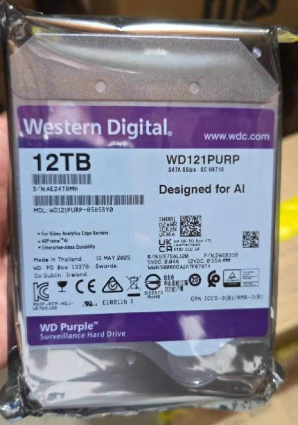 Western Digital WD121PURP HDD 3.5 12TB 24/7 7200RPM 256MB SATA3, Purple